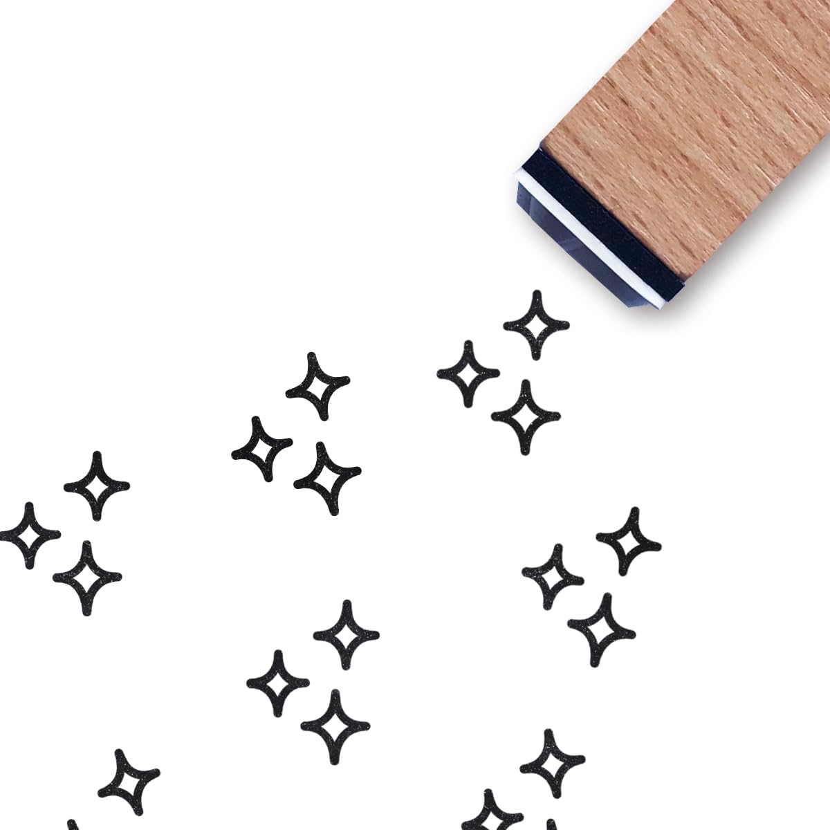 Shining Stars Rubber Stamp, 3/5 Inch Small Mini Stamp for Scrapbooking Card Making Planner
