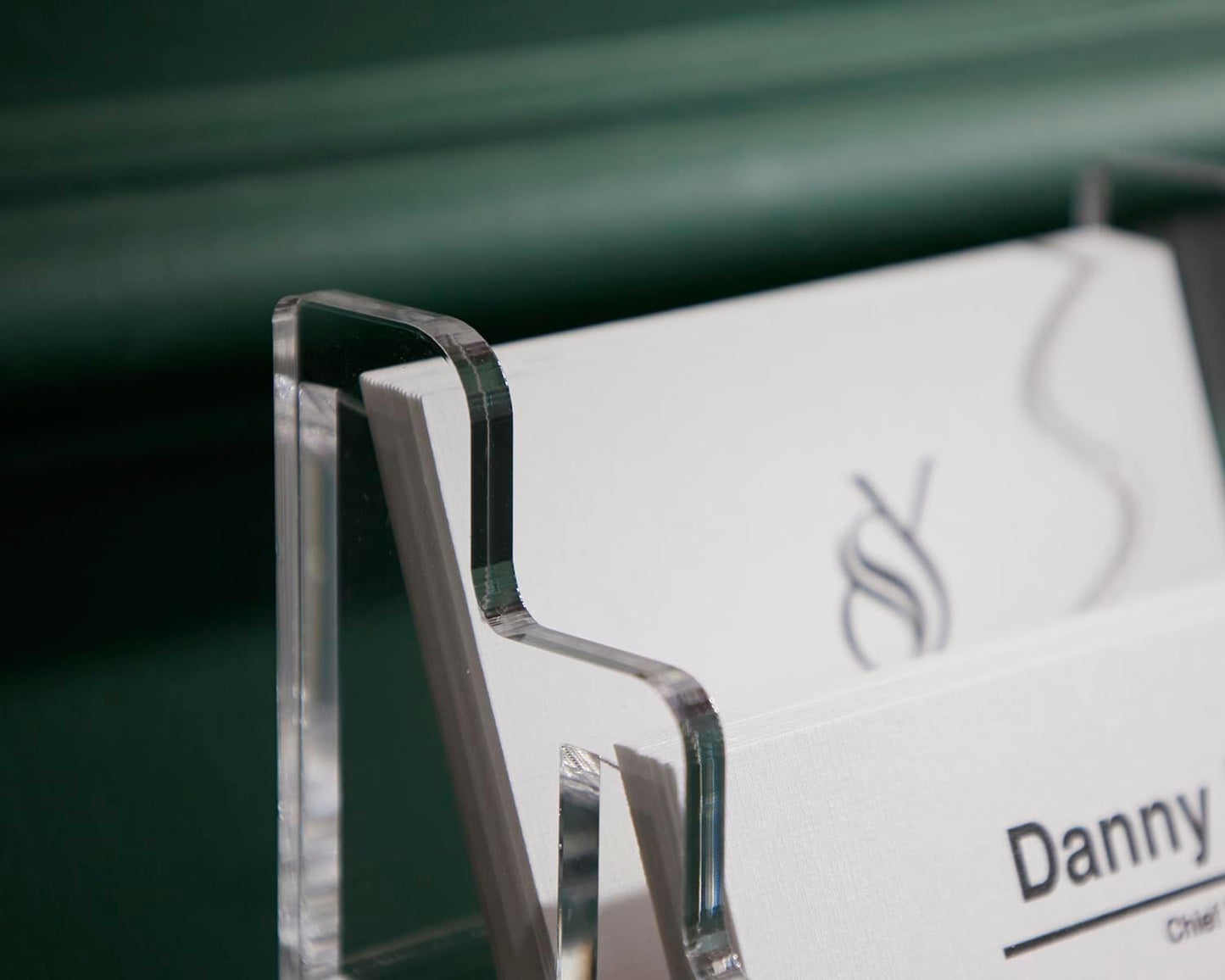 SEVENY Business Card Holder, Clear Acrylic Cards Organizer Stand for Men and Women, Business Cards Case Rack 1 Pack, Holds 180 Cards-3 Slot