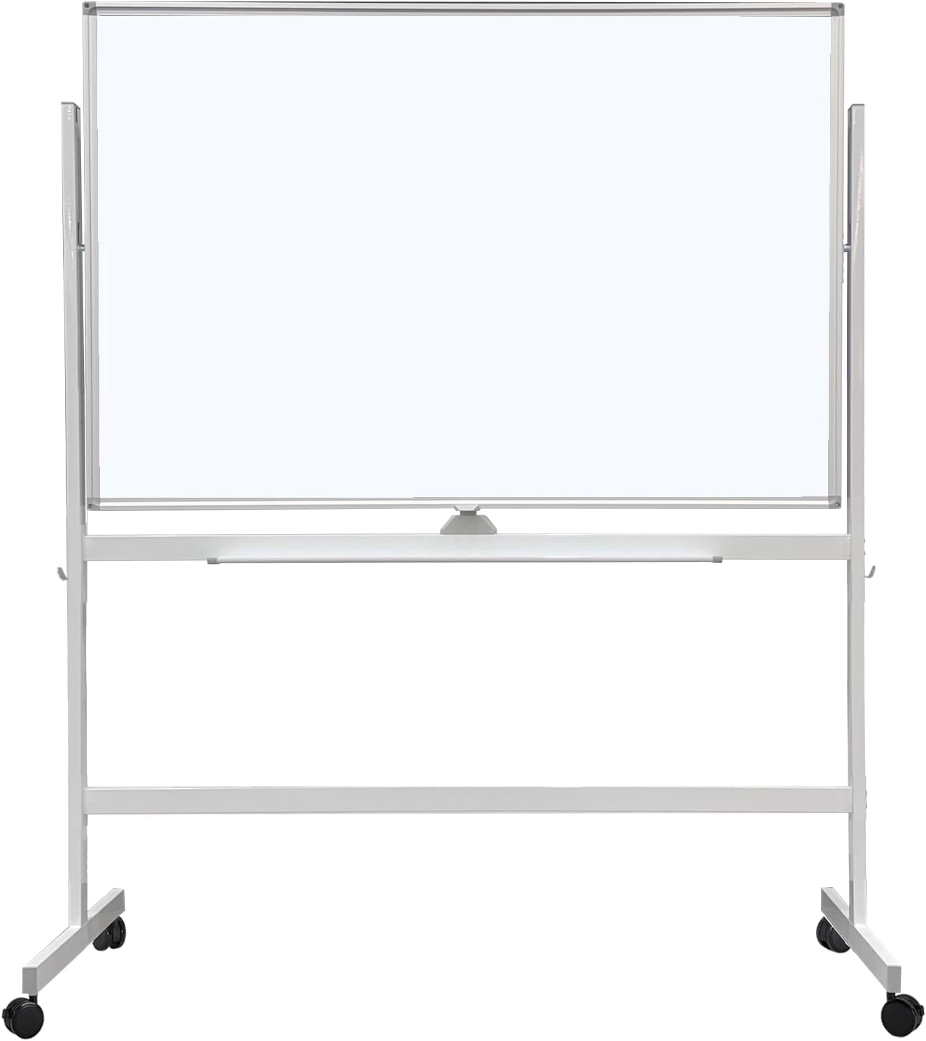 Large Rolling Whiteboard on Wheels, 48" x 32" Double-Sided Mobile White Board with Stand, Portable Standing Dry Erase Board Easel for Home Office Classroom School (32" x 48" WH)