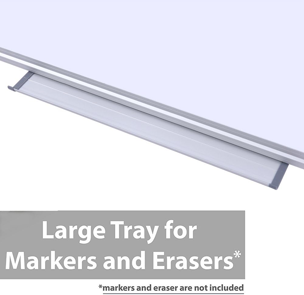 Premium 60"x 36" Multipurpose Magnetic Dry Erase Board with Aluminum Frame | Versatile Wall-Mounted Whiteboard with Pen Tray for Enhanced Office and Classroom Presentations & Collaborations