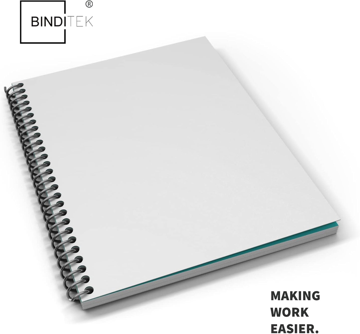 Binditek 25 Pack 12 Mil Sand-Textured Polycover - Plastic Binding Cover for Business Reports and Proposals - Lightly Sanded Finish - Square Corners, Un-Punched, White Color, Office Supplies