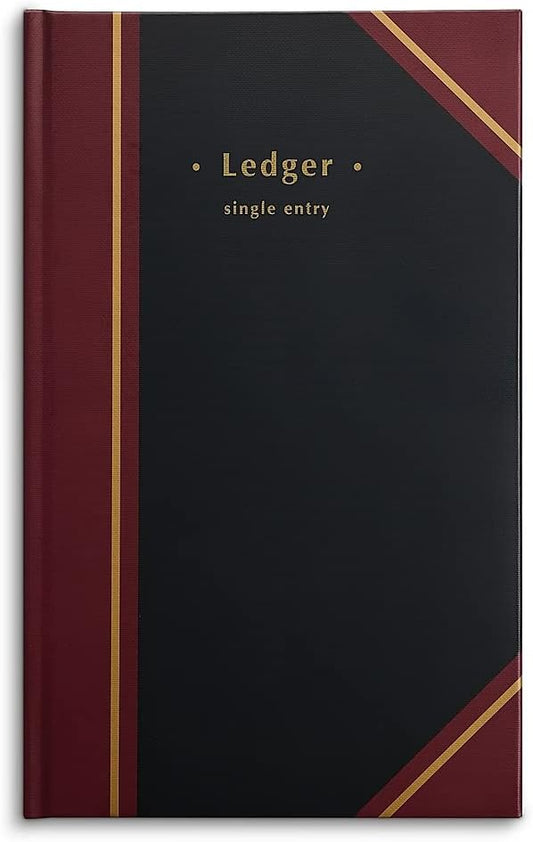 STAPLES 217679 Black Ledger Book 11-3/4-Inch x 7-5/16-Inch