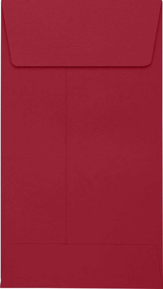 LUXPaper #5 1/2 Coin Envelopes | Peel & Press | 3 1/8" x 5 1/2" | Garnet Red | 80lb. Text | 500 Qty