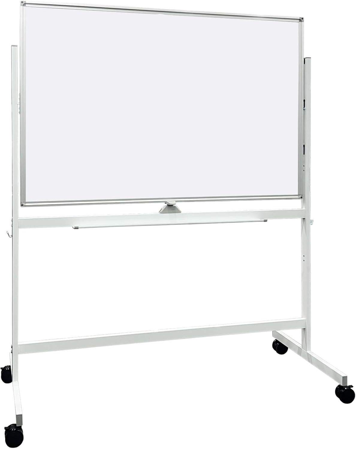 Large Rolling Whiteboard on Wheels, 48" x 32" Double-Sided Mobile White Board with Stand, Portable Standing Dry Erase Board Easel for Home Office Classroom School (32" x 48" WH)