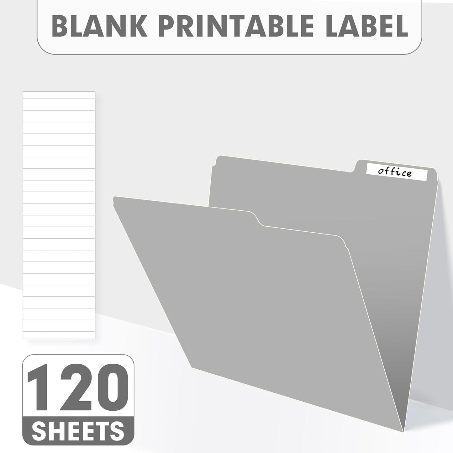 File Folder, PANDRI 120 Pack File Folder, 1/3 Cut Tab, Letter Size, Filing Folder for Office School Business, Grey
