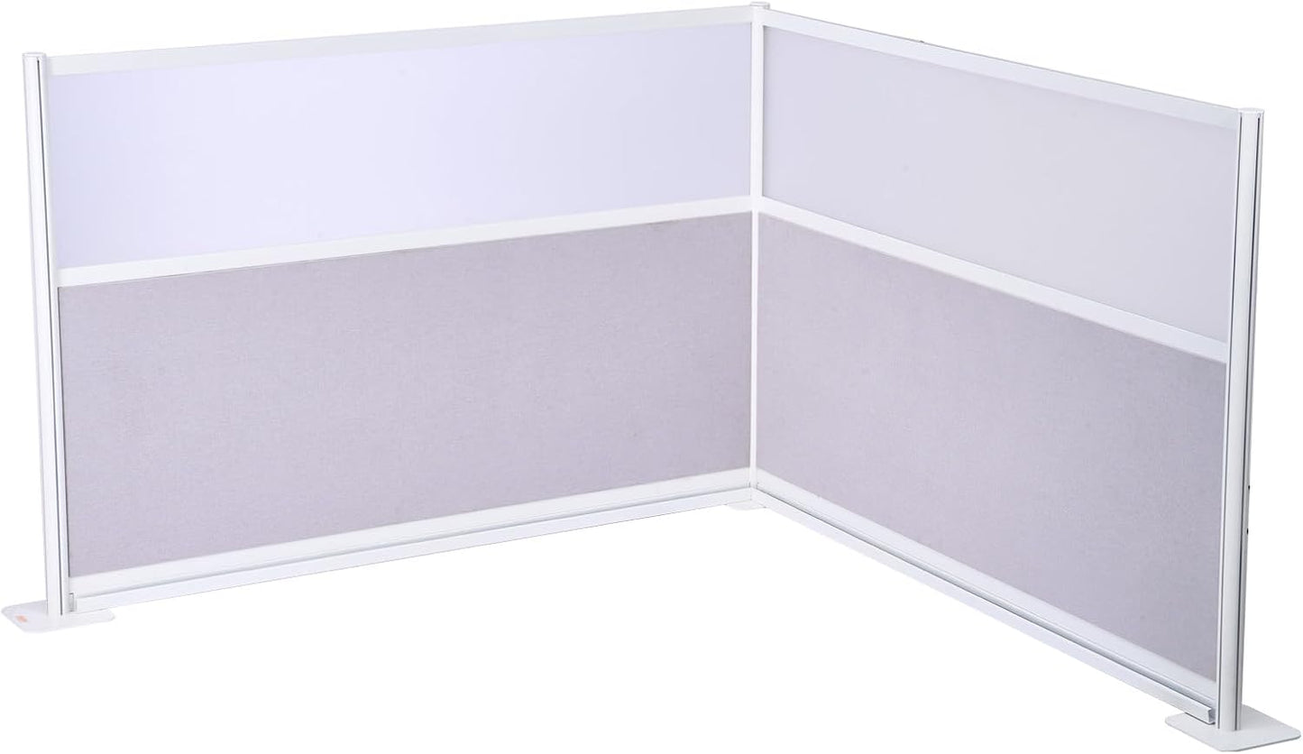 VEVOR Office Divider Privacy Partitions, 2-Pack, 72" x 48" Room Divider Walls, PET Workstation Cubicle Partition with Frosted Acrylic Windows, Freestanding Privacy Panels for Office Library School