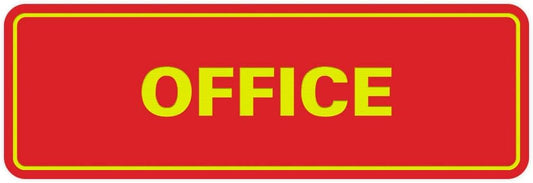 Signs ByLITA Standard Office Sign - Professional Business Signage - Easy to Install (Red/Yellow) - Small 1 Pack