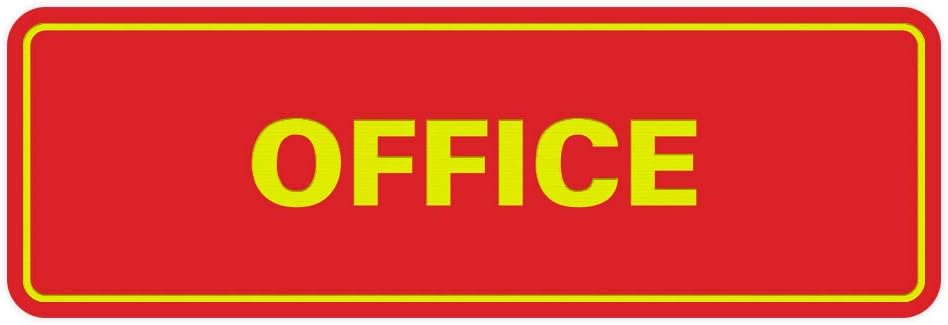 Signs ByLITA Standard Office Sign - Professional Business Signage - Easy to Install (Red/Yellow) - Large 1 Pack