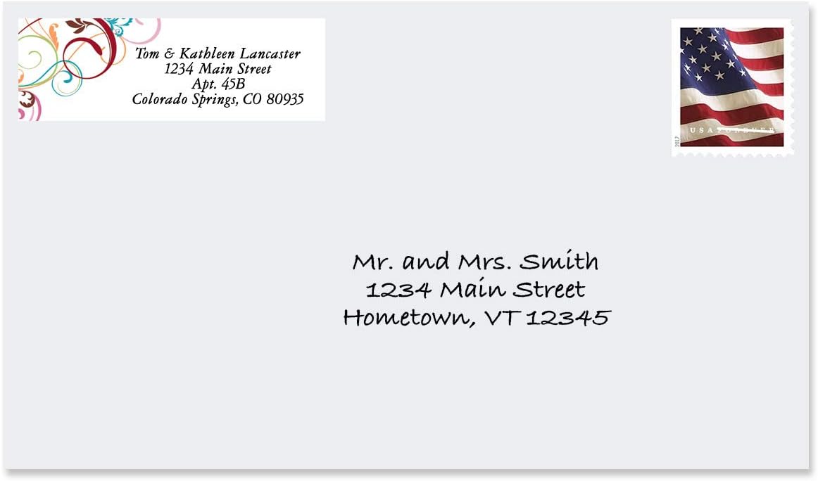 Colorful Images Fantasia Rolled Personalized Return Address Mailing Labels with Dispenser, Customize with Name & Shipping Address, 250 ¾” x 2½” Self Adhesive, Easy Peel Label Roll