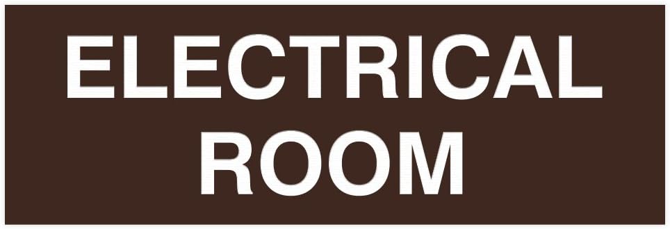 All Quality Basic Electrical Room Door/Wall Sign | Durable Construction | Building Safety - Dark Brown - Small (1 Pack)