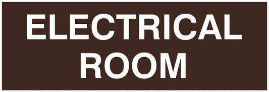 All Quality Basic Electrical Room Door/Wall Sign | Durable Construction | Building Safety - Dark Brown - Small (1 Pack)