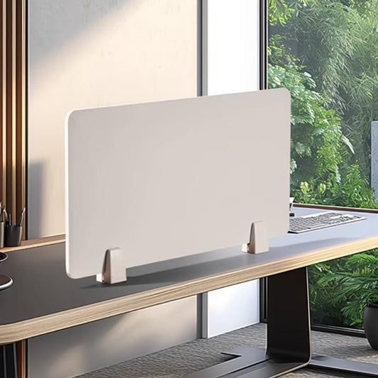 4PCS Desk Divider Office Partitions 23.6''x15.8'' Freestanding Desk Privacy Panel Protective Acrylic Partitions with Clips for Office School Call Center-Noise and Visual Guard