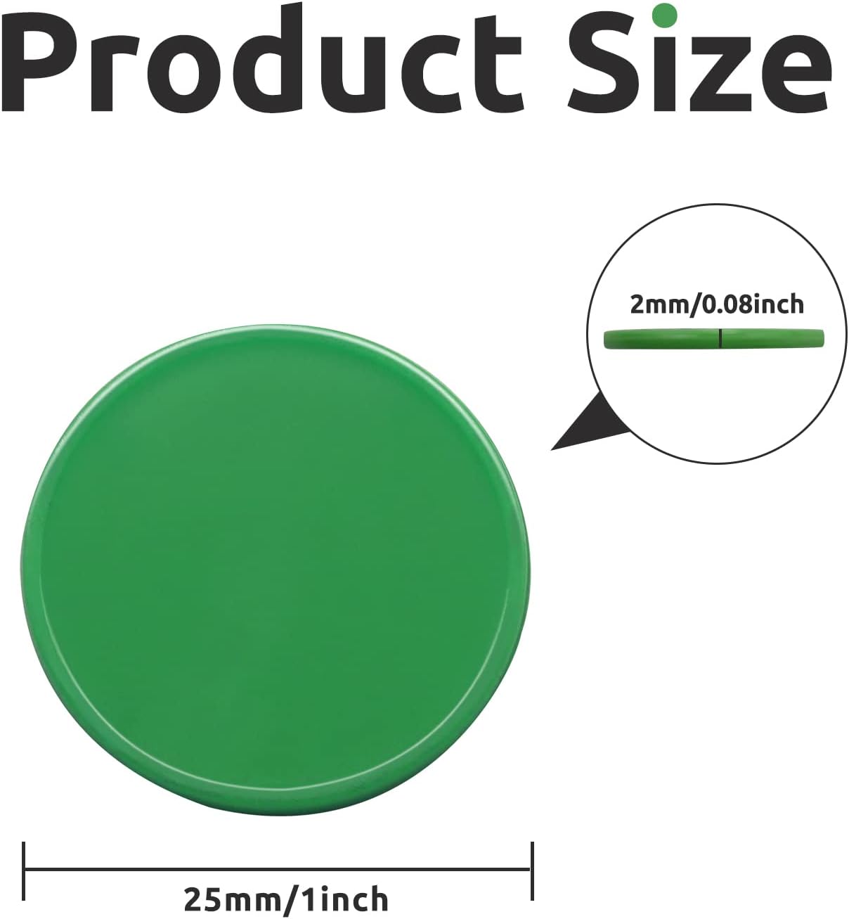 Set of 100 Opaque Plastic Learning Counters Mini Poker Chips Game Tokens with Storage Box (Green, 1 Inch)