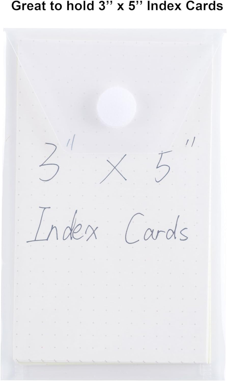 3’’ x 5’’ Vertical Plastic Envelopes Hook Loop Closure Coupon Receipt Sticker Holder 20 Pack