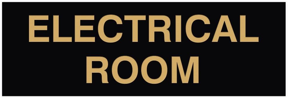 All Quality Basic Electrical Room Door/Wall Sign | Durable Construction | Building Safety - Black/Gold - Large (1 Pack)