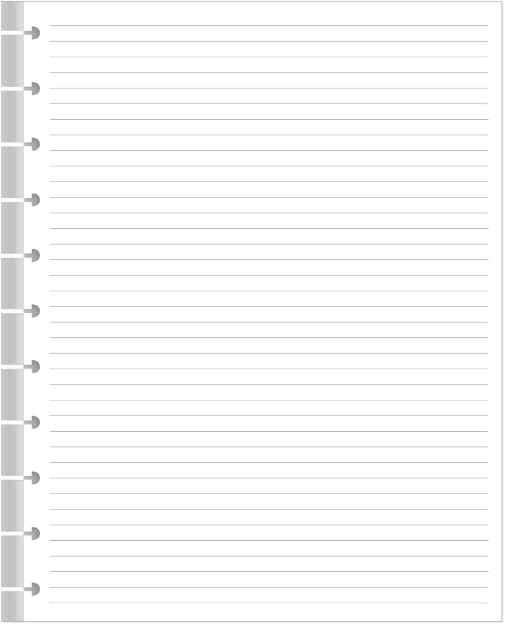 A4 TUL Discbound Lined Refill Paper, 11 Disc Ruled Filler Paper, Letter Size 100Sheets / 200Pages, 100gsm, White, 8.5'' x 11''