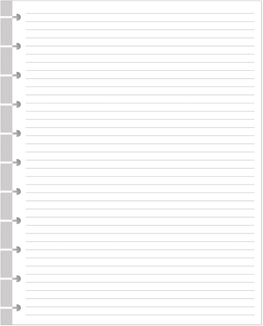 A4 TUL Discbound Lined Refill Paper, 11 Disc Ruled Filler Paper, Letter Size 100Sheets / 200Pages, 100gsm, White, 8.5'' x 11''