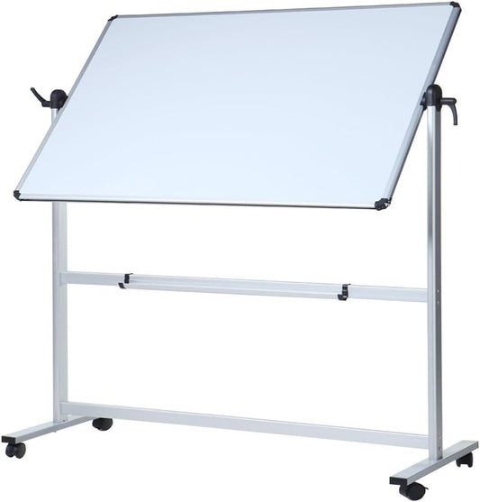 VIZ-PRO Double-Sided Magnetic Mobile Whiteboard, 96 x 48 Inches, Rolling Dry Erase Board Easel Stand on Wheels with Aluminium Frame for School Office Home 8' x 4'