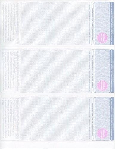 300 Computer Checks "Ultimate Security" - Heavy Paper 28# Blank Check Stock for Personal and Business Use - 3 Checks Per Page | 100 Sheets/300 Checks (Blue/Red Cubed) Payroll Checks