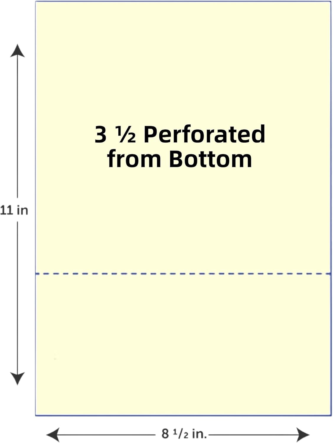 Limited Papers (TM) 8.5x11 Perforated Paper, 20/50 Pound, 75 GSM, Variety of Perforation Sizes and Colors, for Forms, Tickets, Postcards, Business Cards. (Ivory, 2 up – 3.5” from bottom)