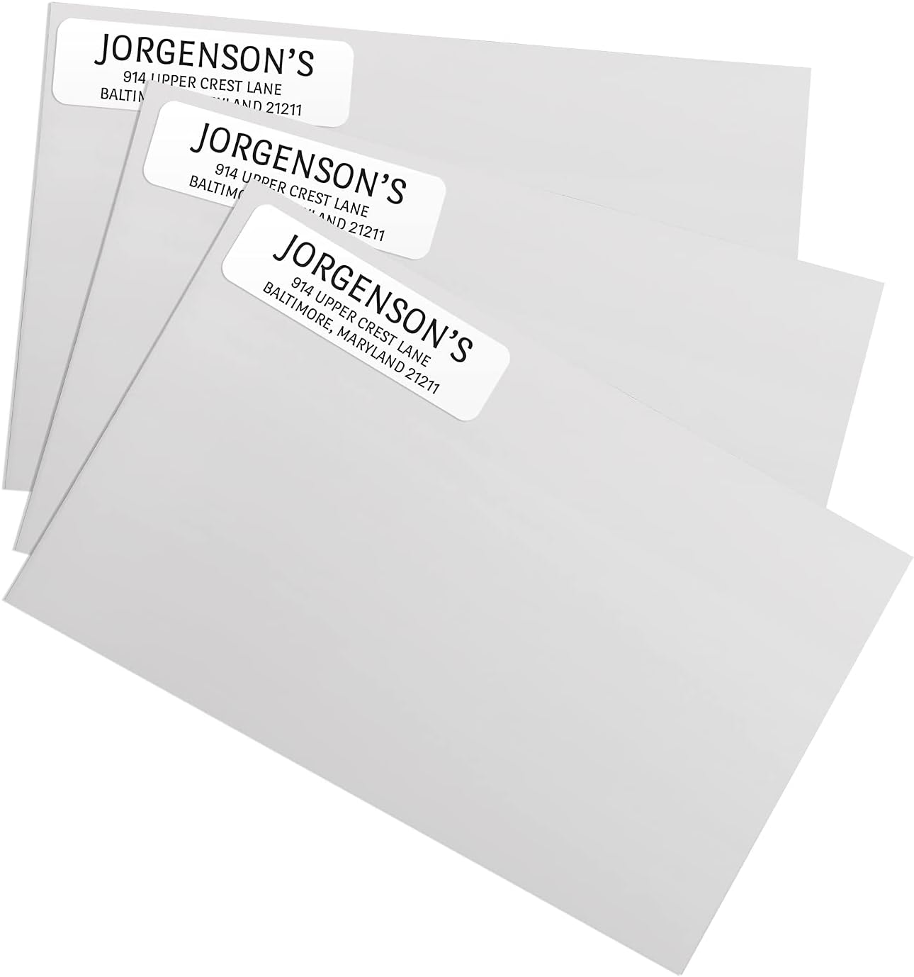 White with Black Print Modern Rolled Address Label/Roll of 250 Personalized Address Labels/Designer Return Address Stickers in Elegant Plastic Dispenser