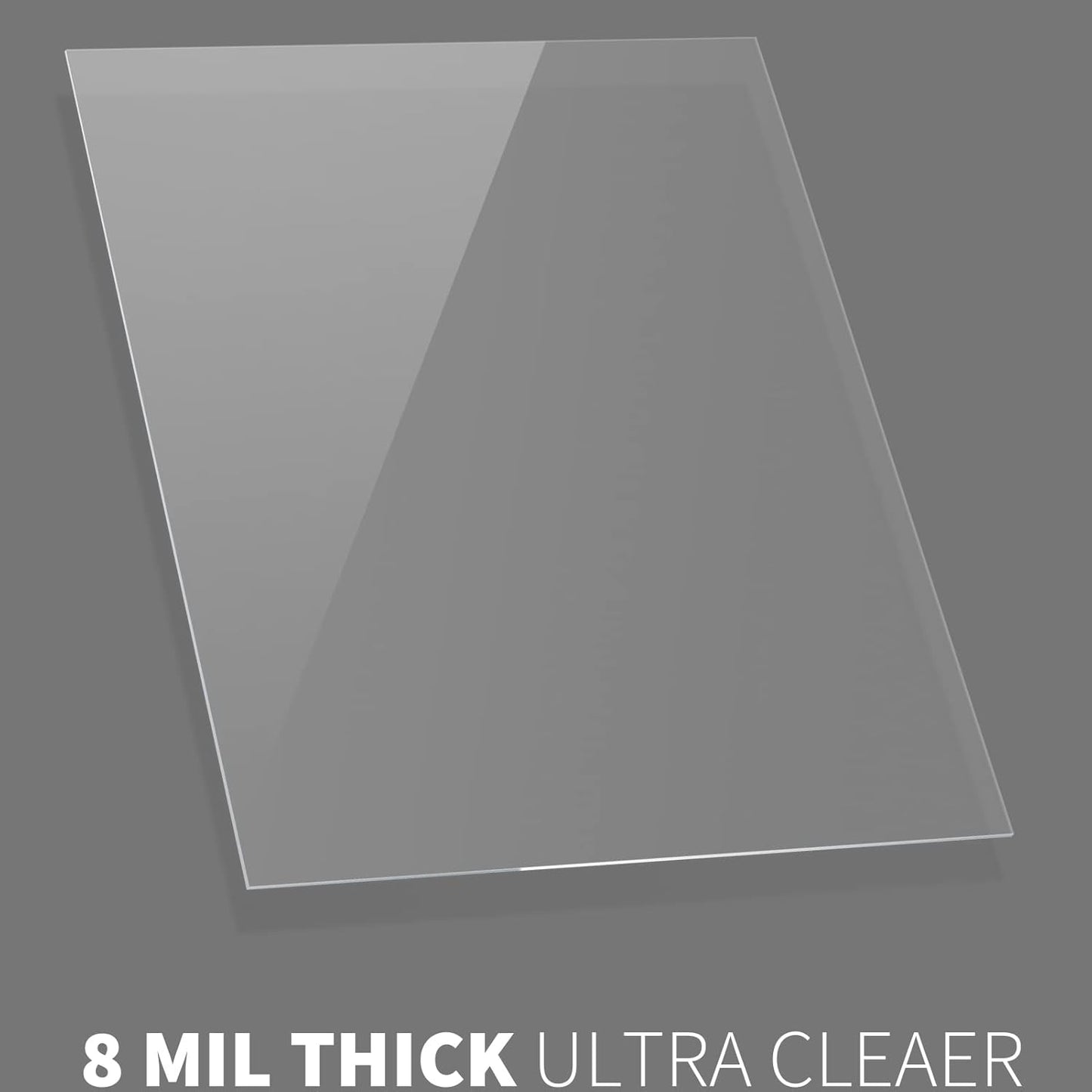 Binditek 50 Pack 8 Mil Binding Presentation Covers, Ultra Clear, 8.5 x 11 Inches, Letter Size, Square Corners, Un-Punched