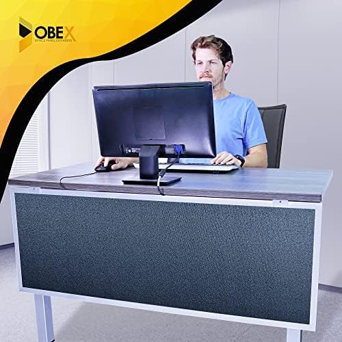 OBEX Acoustic Table Mounted Modesty Desk Privacy & Sound Absorbing Panel for Office Cubicles, 24" x 66", Graphite