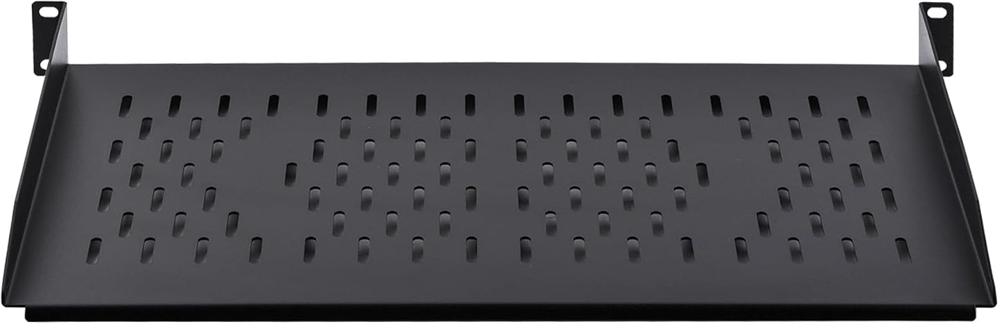 RackPath 1U Cantilever Universal Rack Shelf - 10in Deep – Rackmount Shelf for 19’’ AV/Network Equipment Racks – 55lbs Capacity - 2Pack