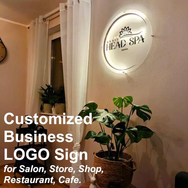 Backlit Business Logo Sign Custom, Illuminated Acrylic Signs, Custom LED Sign, Personalized Store Signs for Office Shop Beauty Salon Decor