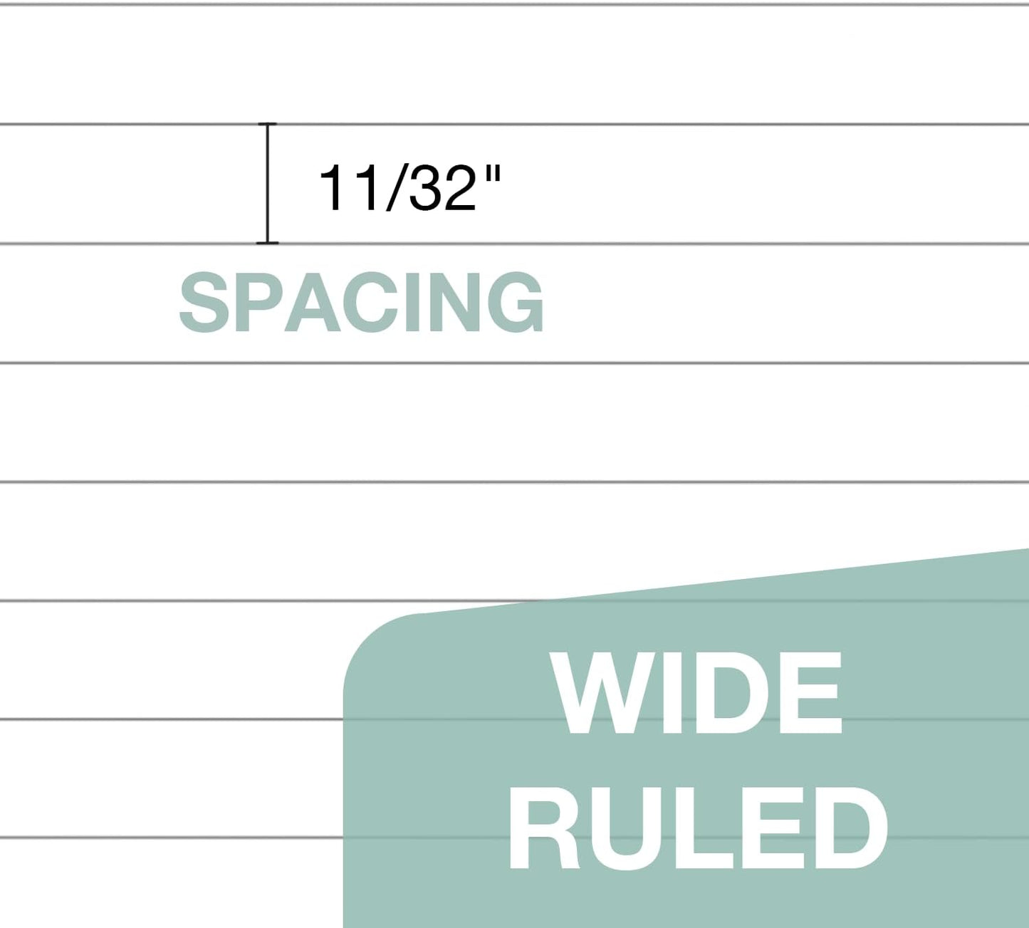POPRUN Loose Leaf Paper, 8.5" x11" Wide Ruled, 100GSM / AA Grade Bulk Lined Filler Sheets, 3 Hole Punched for Binder Notebook, Office School Supplies, 3 Pack (300 Sheets)