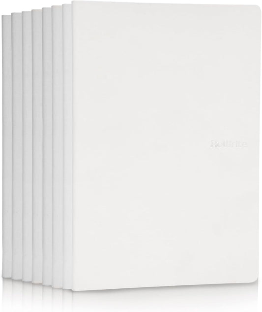 8 Pack Notebooks Journal Bulk, Soft Cover Notebooks for Women Girls Students; Journals in Bulk with 76 Pages; Dot Grid Notebook; 8.2”x5.5” A5 Notebooks for Work, Travel, Business, School, (White)