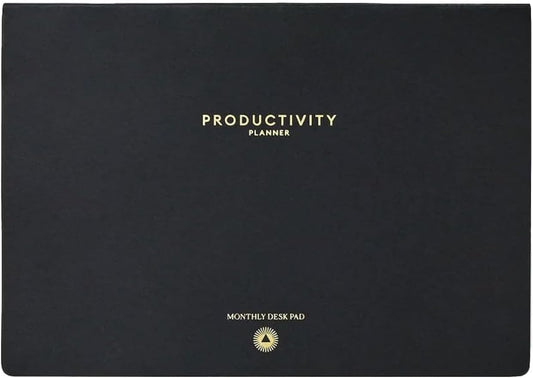 Intelligent Change Monthly Desk Pad, 2-Year Productivity Planner, Tear-Out Deskpad for to-Do List, Calendar, Productivity Tools for Time Management and Mindfulness, A4 Size, Black
