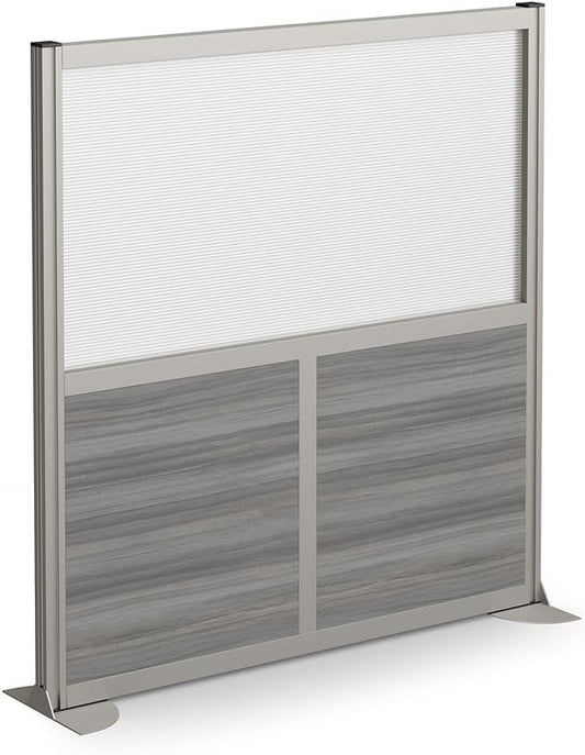 NBF Office Partitions - Cubicle Privacy Panel Wall Divider - Modern Room Separator with Quick Assembly - Indoor Laminate Free Standing Portable Room Divider Panel - 52" H x 49" W (Gray)