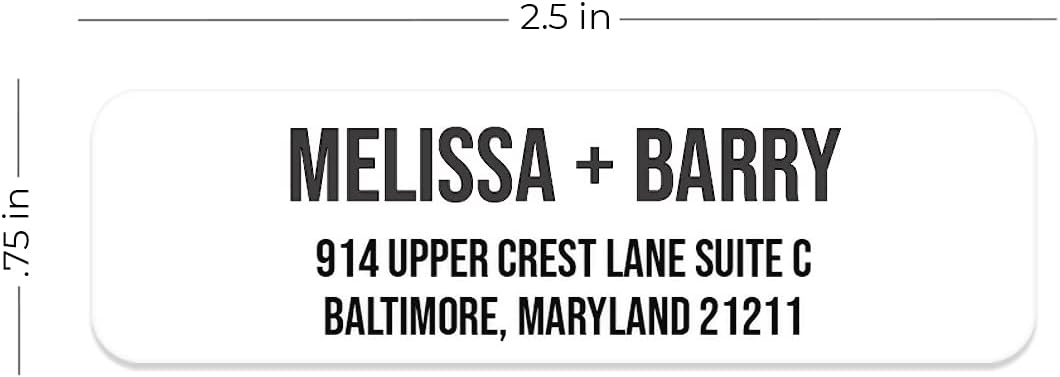 White Bold Rolled Address Labels/Roll of 500 Personalized Address Labels/Designer Return Address Stickers in Elegant Plastic Dispenser