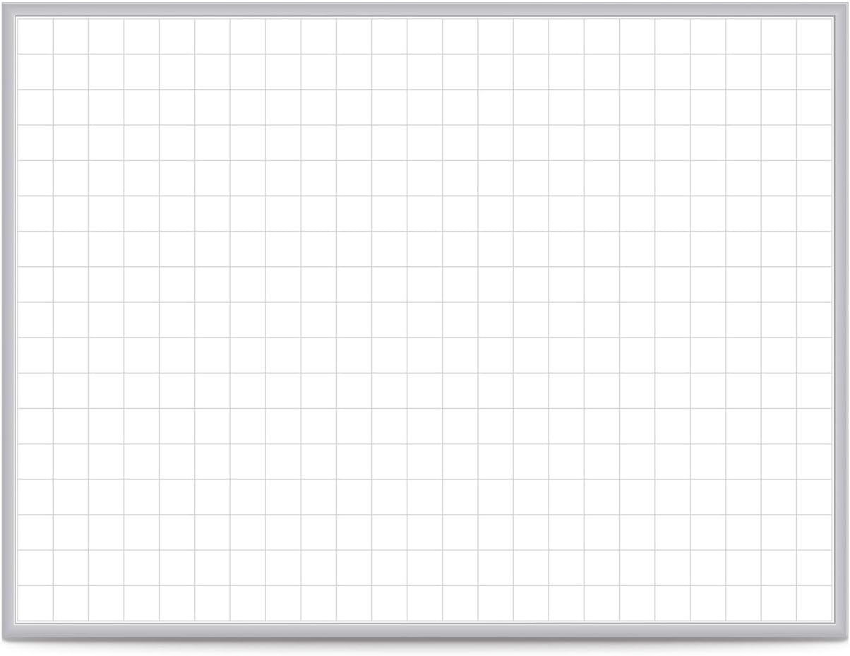 Ghent Grid 3'x4' Magnetic Whiteboard, Aluminum Frame, 2" Grid Squares (GRPM322G-34)