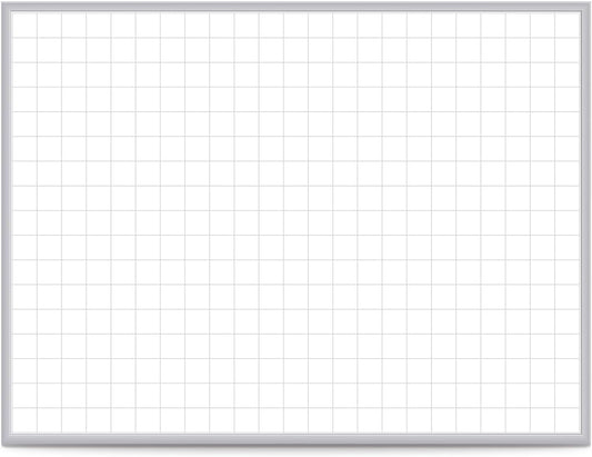 Ghent Grid 3'x4' Magnetic Whiteboard, Aluminum Frame, 2" Grid Squares (GRPM322G-34)