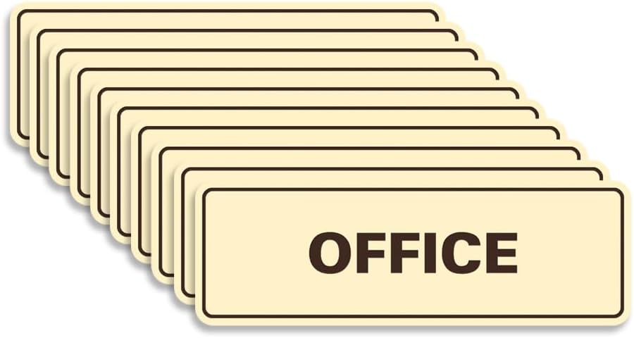 Signs ByLITA Standard Office Sign - Professional Business Signage - Easy to Install (Ivory/Dark Brown) - Medium 10 Pack