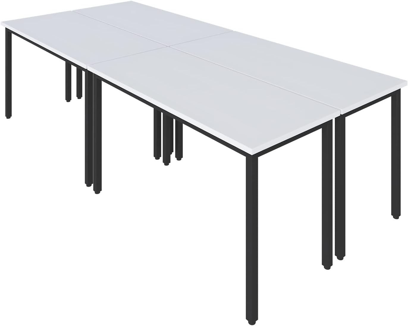 Bonzy Home Conference Tables 9ft Office Computer Desk for Meeting Room Study Writing Printer Podcast Table Save Space Design for 10 People Rustic Modern White 4PCS 110.2"x47.2"x29.5"