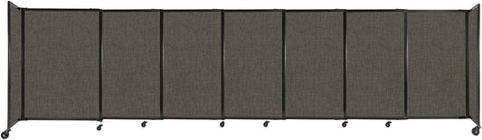 Versare Straightwall Sliding Portable Wall Partition | Freestanding Office Dividers | Locking Wheels | Temporary Room Separator | 15'6" Wide x 4' Tall Mocha Fabric Panels