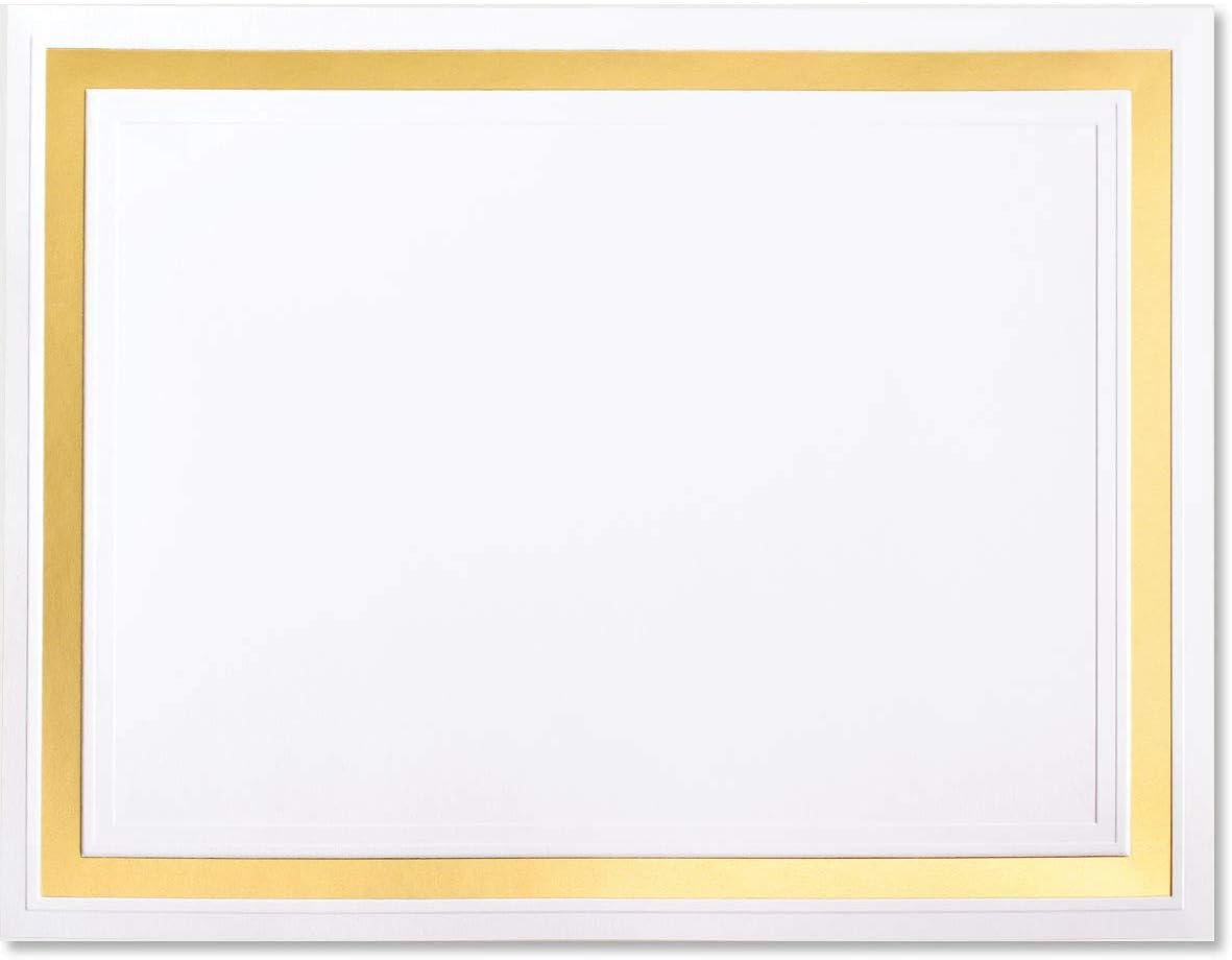 PaperDirect Pristine Specialty Certificates, 50 Sheets of 38lb White Paper, 8½" x 11", Gold Bold Foil Border, Perfect for Awards, Students, Employees, Volunteers, Course Completion, Diplomas
