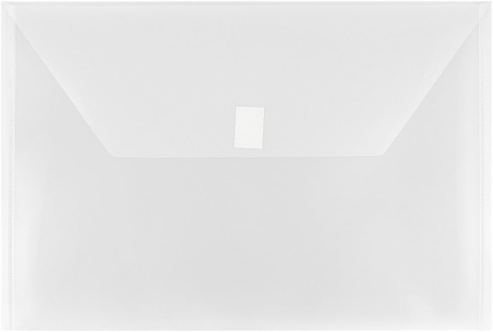 JAM PAPER Plastic Envelopes with Hook & Loop Closure - Legal Booklet - 9 3/4 x 14 1/2 - Assorted Colors - 12/Pack