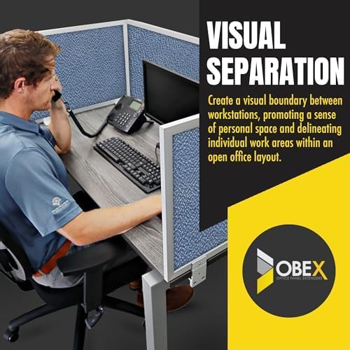 OBEX Acoustic Mounted Screen Privacy Panel Table Top Separator, Sound Blocking Desk Divider (Twilight, 24" X 48")