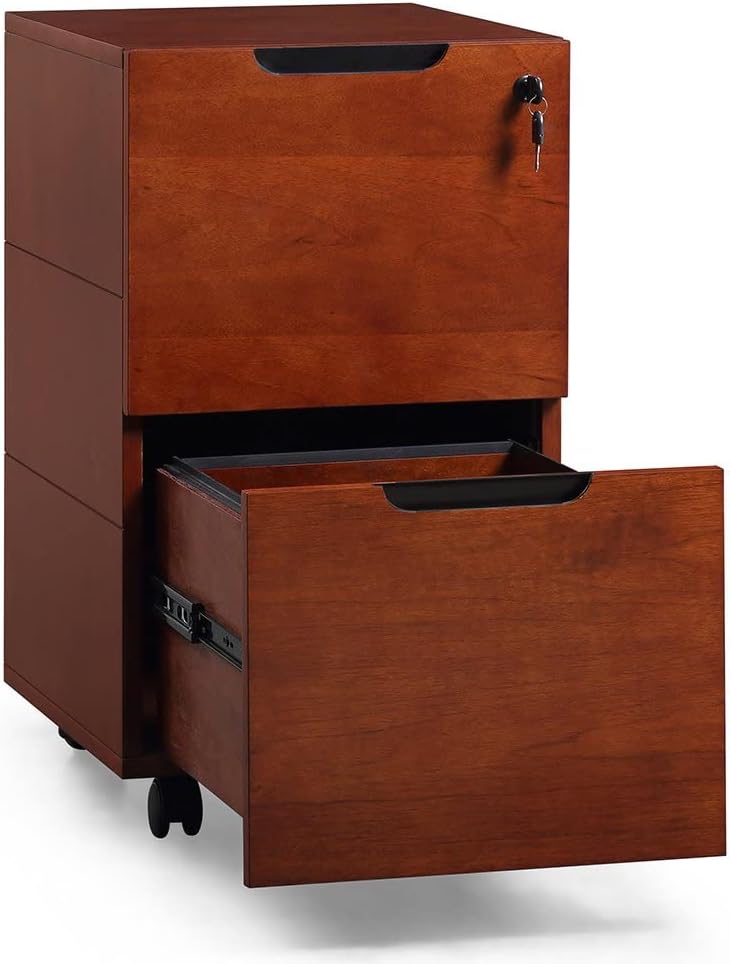 ZURI Hayes Modern 2 Drawer Mobile Legal and Letter Filling Pedestal - Light