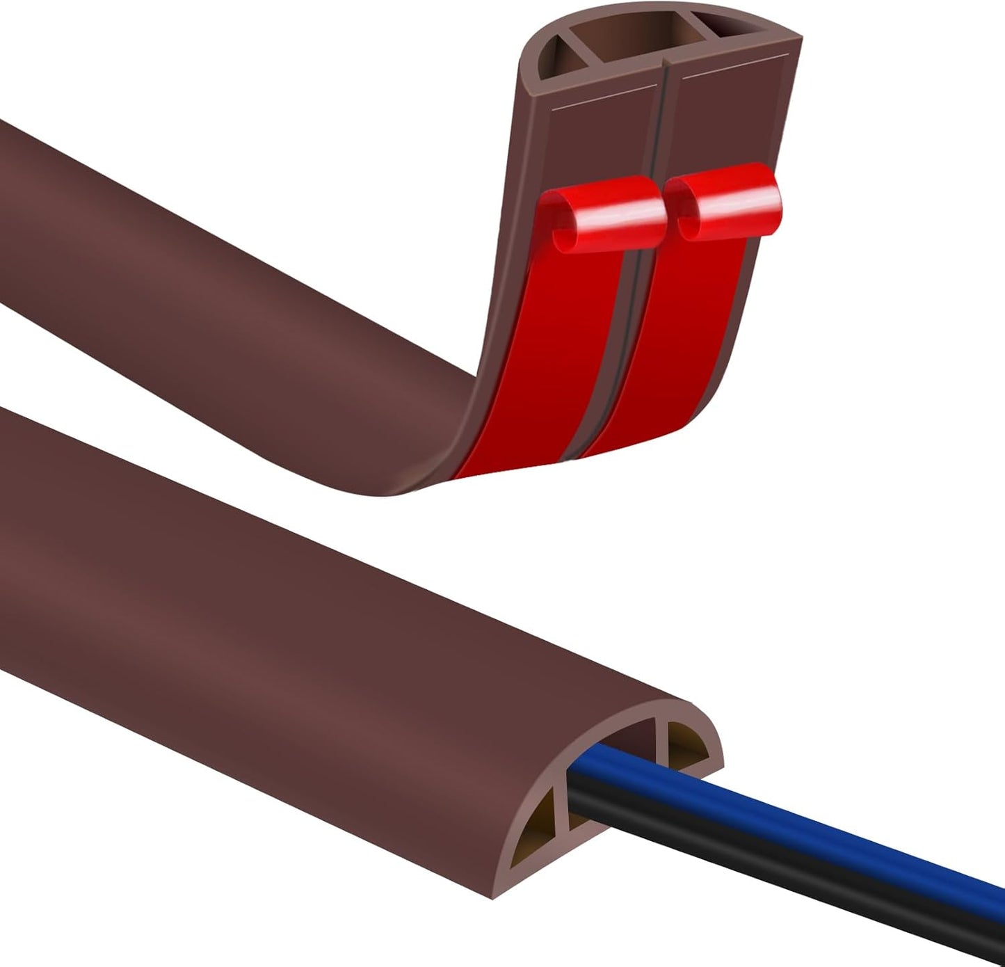 Floor Cord Covers for Wires 12FT Cable Hider Wire Cover Self Adhesive Cord Hider Floor for Offices, Homes, Workshops, Warehouses Cable Cavity 0.39" W x 0.27" H