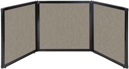 Versare Folding Tabletop Display | 3-Panel Partition | Lightweight Portable Workspace Divider | Warm Pebble 78" x 24"