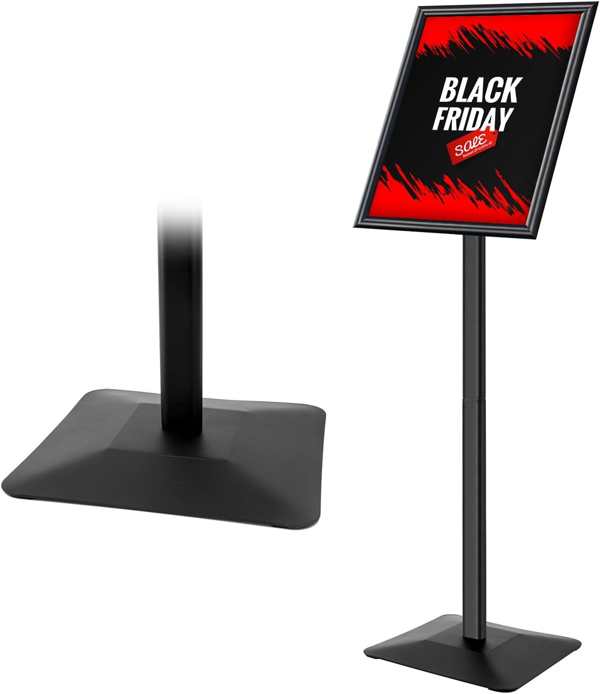 Sign Stand for Display, 11lbs Integrated Rod Heavy Duty Pedestal Floor Signage Stand Holder, for Outdoor or Indoor Advertising (8.5 x 11, Black)