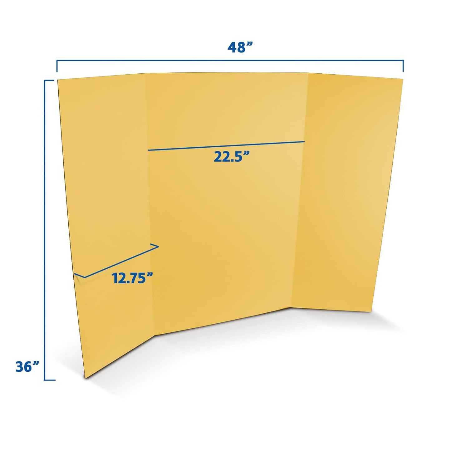 Flipside Products 36” x 48” Foam Project Boards for Presentations, Science Fair, School Projects, Event Displays and Trifold Picture Board - Yellow - 10 Pack