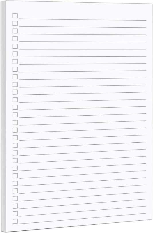 321Done Checklist Notepad Planning Pad - 50 Sheets (5.5x 8.5) To Do Tear Off, Checkbox List - Made in USA - Blank Plain White