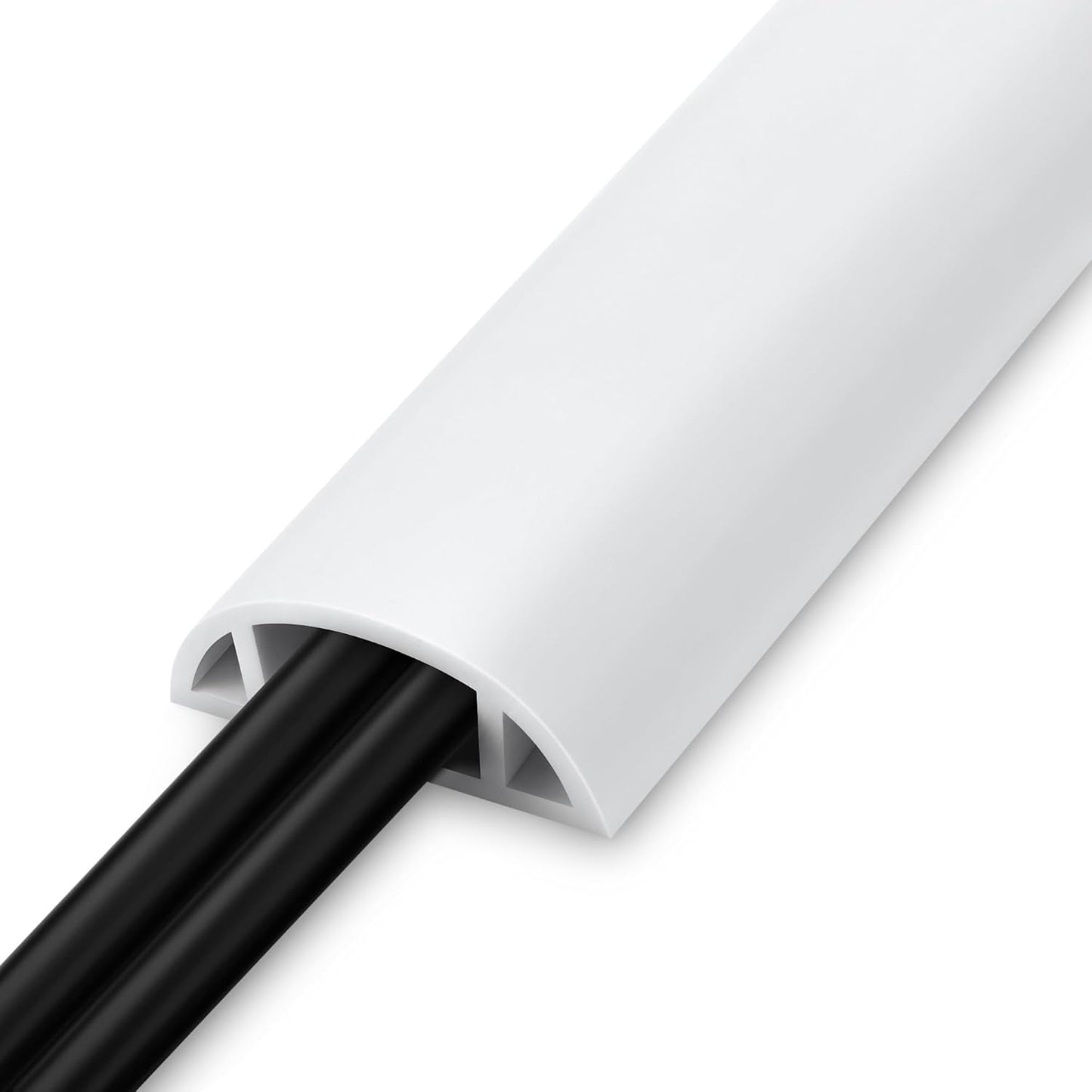 5.5FT Floor Cord Cover, White Soft Cable Cover Floor, Large Size Extension Cord Covers for Floor, Power Cord Protector Floor Wire Cover - Cord Channel Diameter: 0.7" (W) x 0.4" (H)