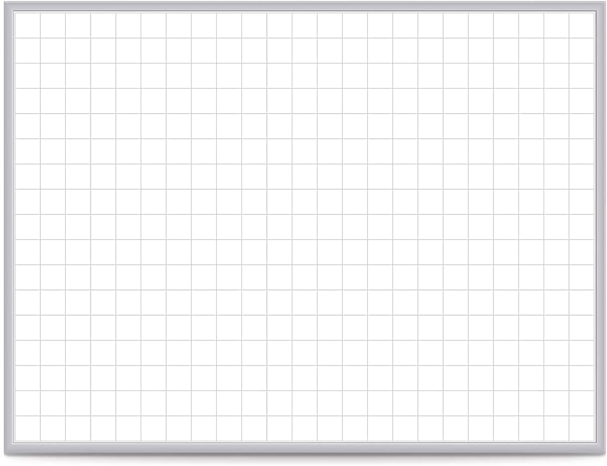 Ghent Grid 4' x 8' Magnetic Whiteboard, Aluminum Frame, 2" Grid Squares (GRPM322G-4)